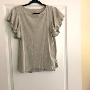 Striped shirt with ruffle sleeves